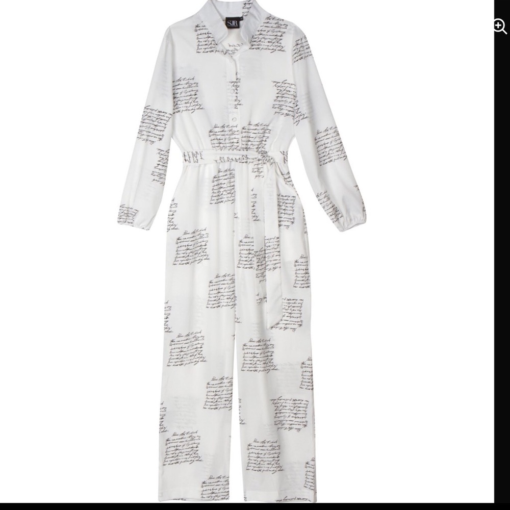 Cursive tie waist jumpsuit